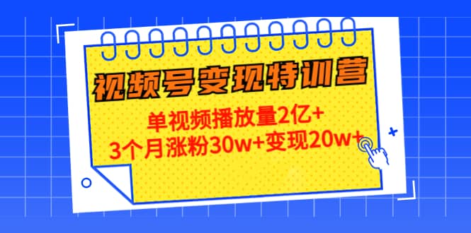 20天视频号变现特训营：单视频播放量2亿+-小白项目网