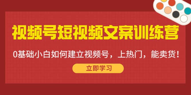 视频号短视频文案训练营：0基础小白如何建立视频号，上热门，能卖货！-小白项目网