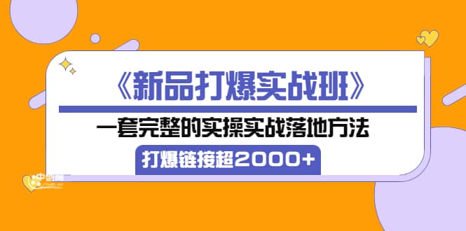 《新品打爆实战班》一套完整的实操实战落地方法，打爆链接超2000+（38节课)-小白项目网