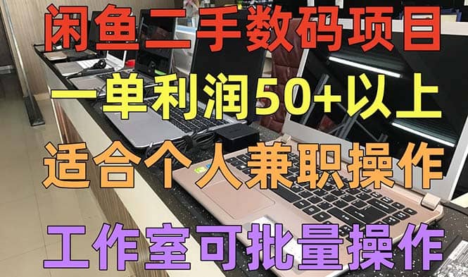 闲鱼二手数码项目，个人副业低保收入，工作室批量放大操作-小白项目网