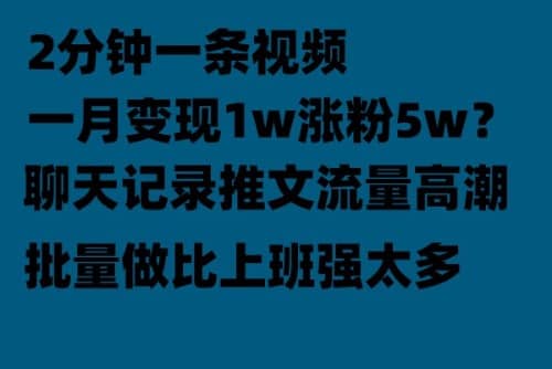 聊天记录推文！！！月入1w轻轻松松，上厕所的时间就做了-小白项目网