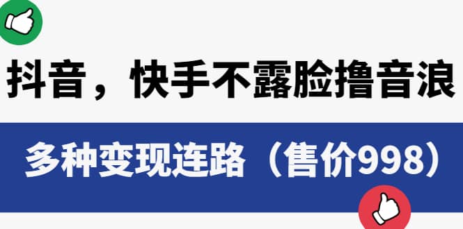 抖音，快手不露脸撸音浪项目，多种变现连路（售价998）-小白项目网