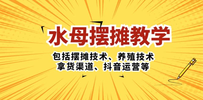 水母·摆摊教学，包括摆摊技术、养殖技术、拿货渠道、抖音运营等-小白项目网