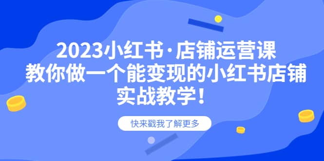 2023小红书·店铺运营课，教你做一个能变现的小红书店铺，20节-实战教学-小白项目网