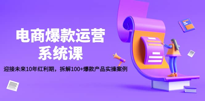 电商爆款运营系统课：迎接未来10年红利期，拆解100+爆款产品实操案例-小白项目网