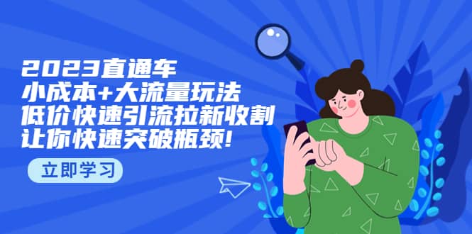 2023直通小成本+大流量玩法，低价快速引流拉新收割，让你快速突破瓶颈-小白项目网