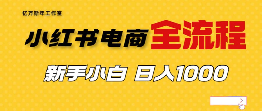 外面收费4988的小红书无货源电商从0-1全流程，日入1000＋-小白项目网