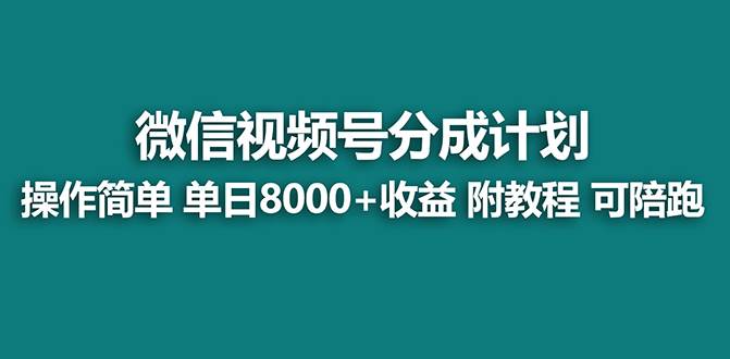 【蓝海项目】视频号分成计划最新玩法，单天收益8000+，附玩法教程，24年…-小白项目网