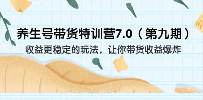 养生号带货特训营7.0（第九期）收益更稳定的玩法 让你带货收益爆炸（11节）-小白项目网