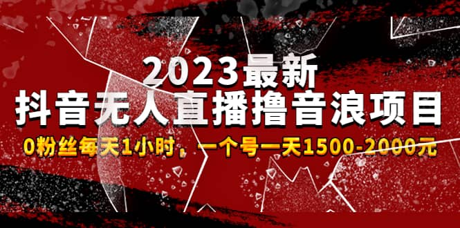 2023最新抖音无人直播撸音浪项目，0粉丝每天1小时，一个号一天1500-2000元-小白项目网