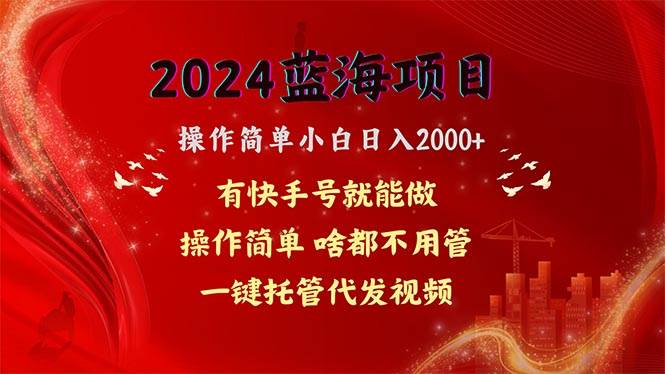 2024蓝海项目，网盘拉新，操作简单小白日入2000+，一键托管代发视频，…-小白项目网