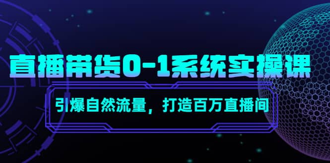 直播带货0-1系统实操课，引爆自然流量，打造百万直播间-小白项目网