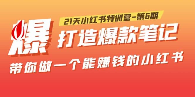 21天小红书特训营-第6期，打造爆款笔记，带你做一个能赚钱的小红书-小白项目网