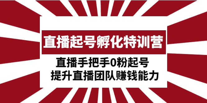 直播起号孵化特训营：直播手把手0粉起号 提升直播团队赚钱能力-小白项目网