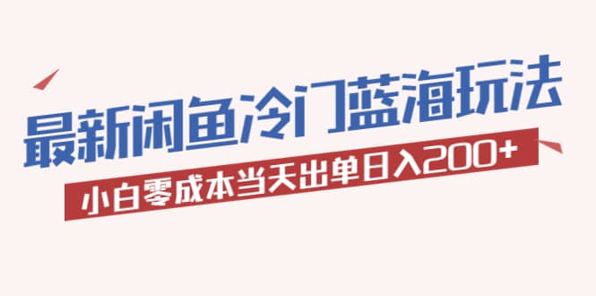 2023最新闲鱼冷门蓝海玩法，小白零成本当天出单日入200+-小白项目网