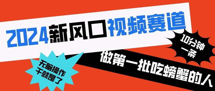 2024新风口视频赛道 做第一批吃螃蟹的人 10分钟一条原创视频 小白无脑操作1-小白项目网