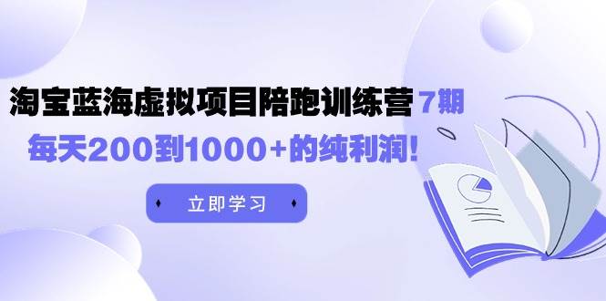 黄岛主《淘宝蓝海虚拟项目陪跑训练营7期》每天200到1000+的纯利润-小白项目网