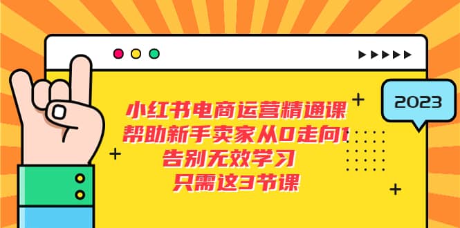 小红书电商·运营精通课，帮助小白卖家从0走向1 告别无效学习（7节视频课）-小白项目网