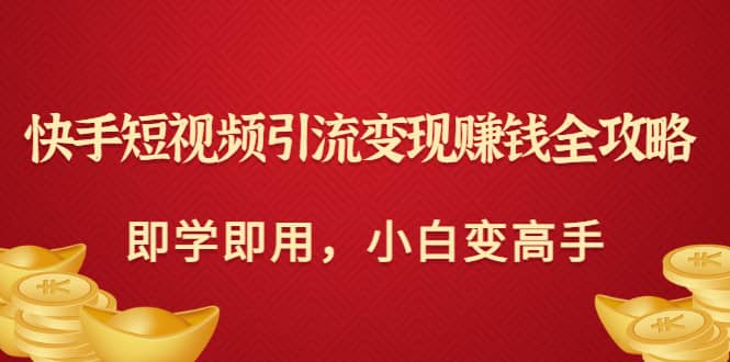 快手短视频引流变现赚钱全攻略：即学即用，小白变高手（价值980元）-小白项目网