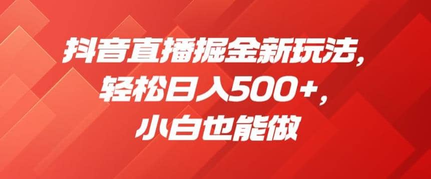 抖音直播掘金新玩法，轻松日入500+，小白也能做【揭秘】-小白项目网