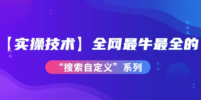 【实操技术】全网最牛最全的“搜索自定义”系列！价值698元-小白项目网