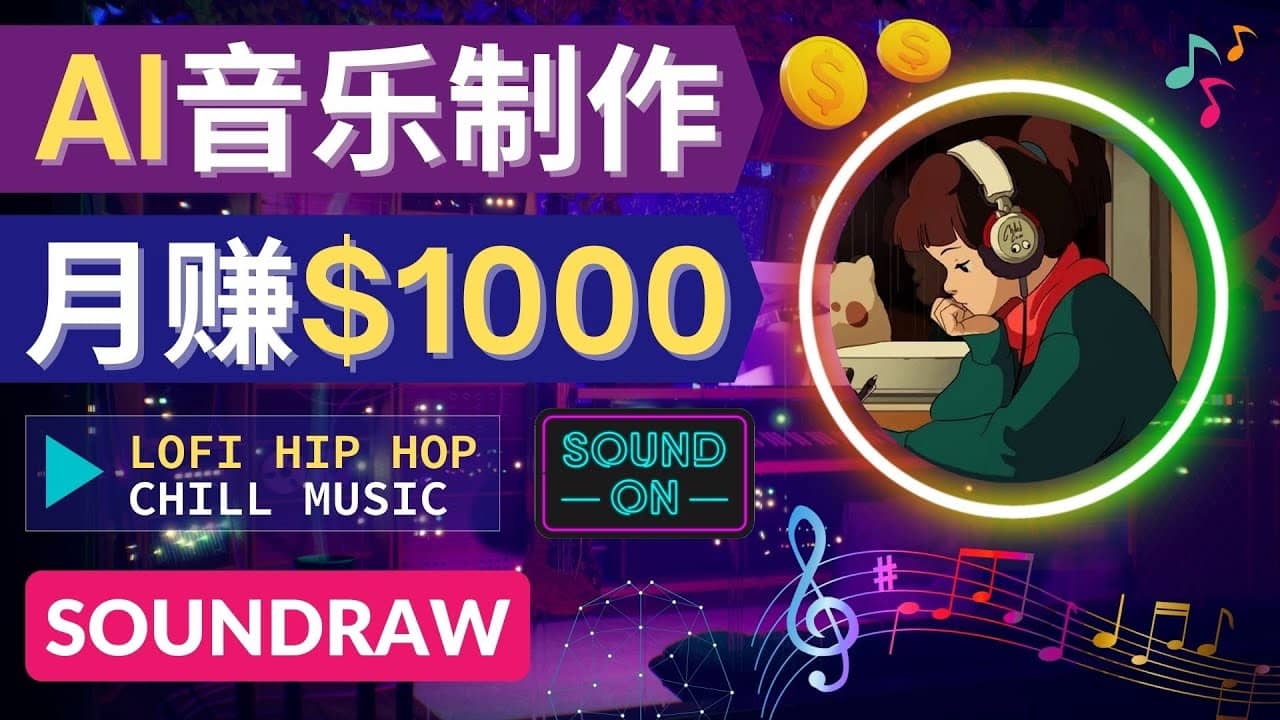 无需任何音乐基础： 使用AI软件制作Lofi Hip Hop Chill Music 月赚1000美元-小白项目网