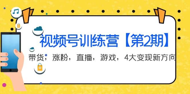 某收费培训：视频号训练营【第2期】带货，涨粉，直播，游戏，4大变现新方向-小白项目网