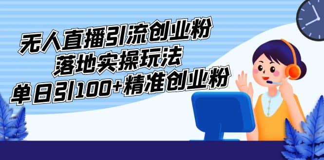 外面收费3980的无人直播引流创业粉落地实操玩法，单日引100+精准创业粉-小白项目网