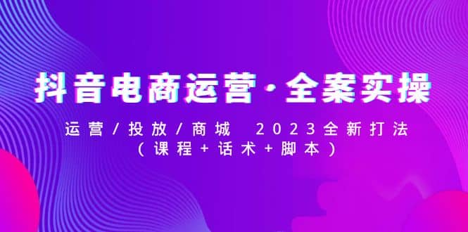 抖音电商运营·全案实操：运营/投放/商城 2023全新打法-小白项目网