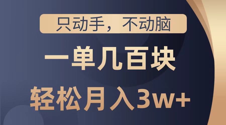 只动手不动脑，一单几百块，轻松月入2w+，看完就能直接操作，详细教程 - 小白项目网-小白项目网