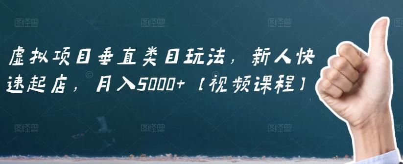 虚拟项目垂直类目玩法，新人快速起店，月入5000+【视频课程】-小白项目网