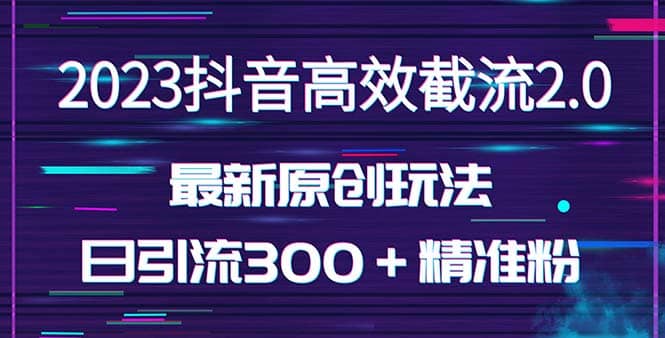 日引300＋创业粉，独家抖音高效截流2.0玩法（价值1280）-小白项目网