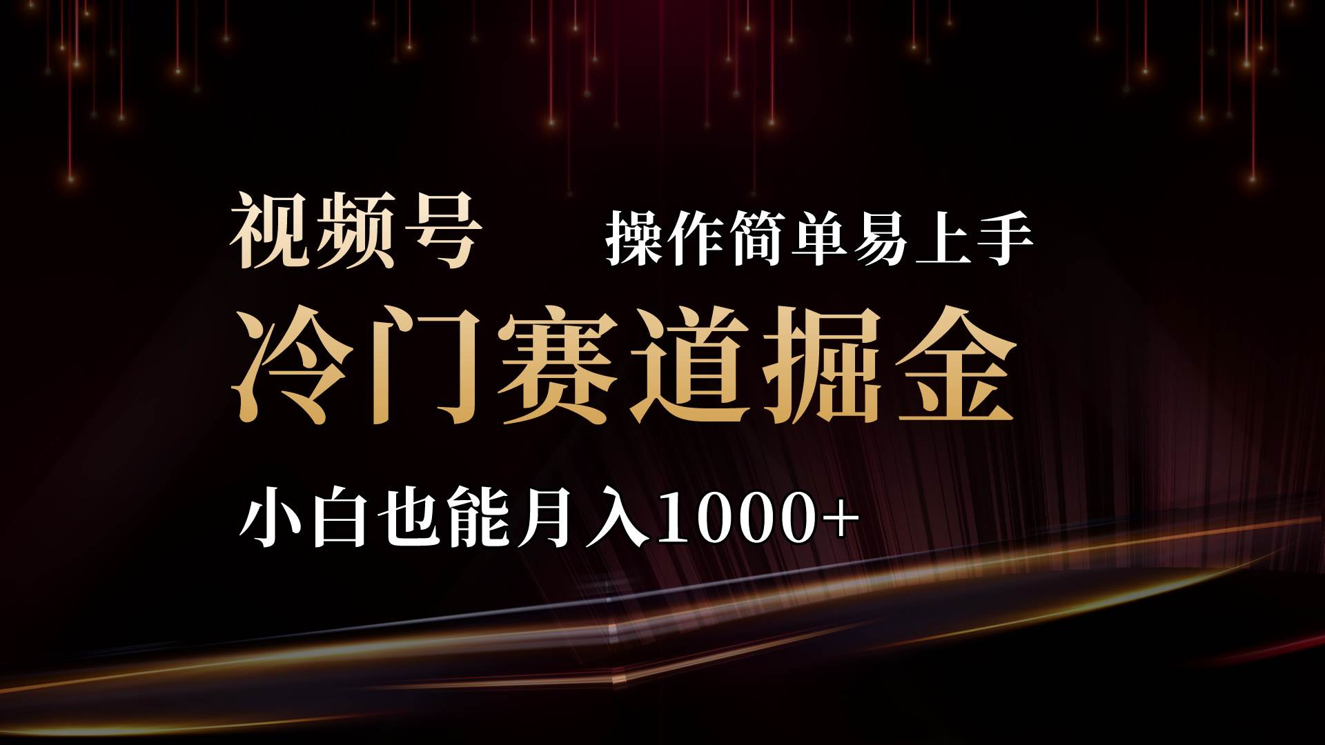 2024视频号三国冷门赛道掘金，操作简单轻松上手，小白也能月入1000+-小白项目网