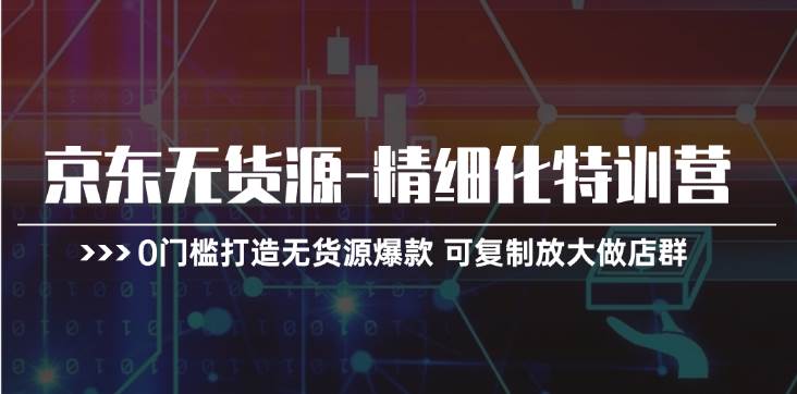 京东无货源-精细化特训营，0门槛打造无货源爆款 可复制放大做店群-小白项目网