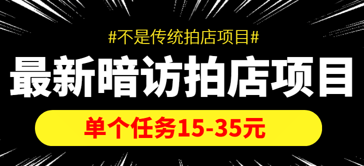 【信息差项目】最新暗访拍店项目，单个任务15-35元（不是传统拍店项目）-小白项目网