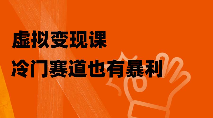 虚拟变现课，冷门赛道也有暴利，手把手教你玩转冷门私域-小白项目网