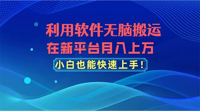 利用软件无脑搬运，在新平台月入上万，小白也能快速上手-小白项目网