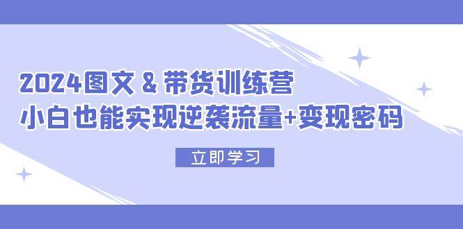 2024 图文+带货训练营，小白也能实现逆袭流量+变现密码-小白项目网