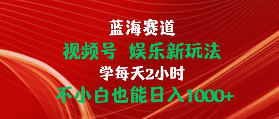 蓝海赛道视频号 娱乐新玩法每天2小时小白也能日入1000+-小白项目网