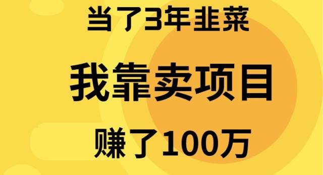 当了3年韭菜，我靠卖项目赚了100万-小白项目网