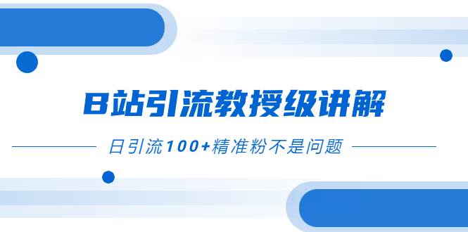 B站引流教授级讲解，细节满满，日引流100+精准粉不是问题-小白项目网