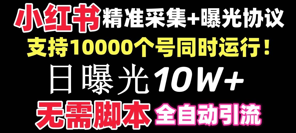 【价值10万！】小红书全自动采集+引流协议一体版！无需手机，支持10000-小白项目网