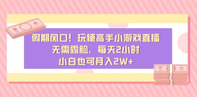 假期风口！玩梗高手小游戏直播，无需露脸，每天2小时，小白也可月入2W+-小白项目网