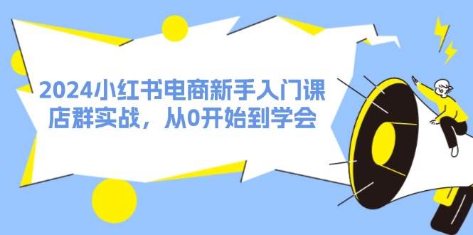 2024小红书电商小白入门课，店群实战，从0开始到学会（31节）-小白项目网