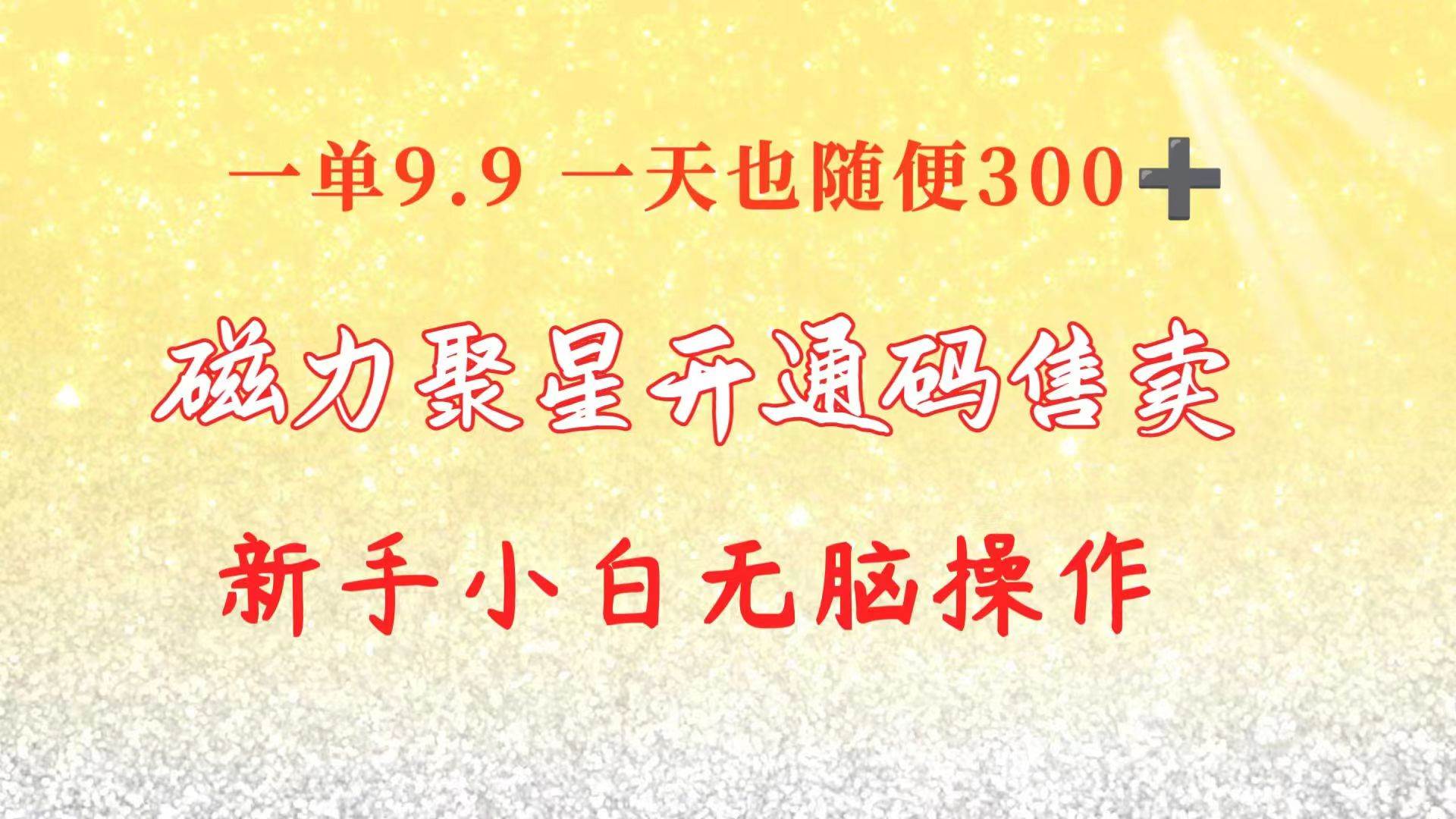 快手磁力聚星码信息差 售卖  一单卖9.9  一天也轻松300+ 小白小白无脑操作-小白项目网