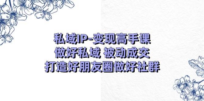 私域IP-变现高手课：做好私域 被动成交，打造好朋友圈做好社群（18节）-小白项目网