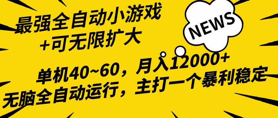 2024最新全网独家小游戏全自动，单机40~60,稳定躺赚，小白都能月入过万-小白项目网