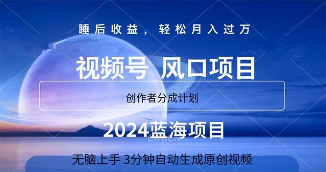 2024蓝海项目，3分钟自动生成视频，月入过万-小白项目网