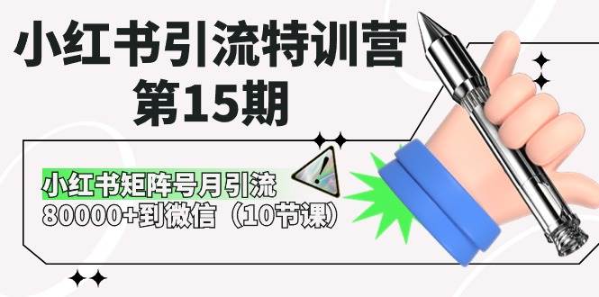 小红书引流特训营-第15期，小红书矩阵号月引流80000+到微信（10节课）-小白项目网