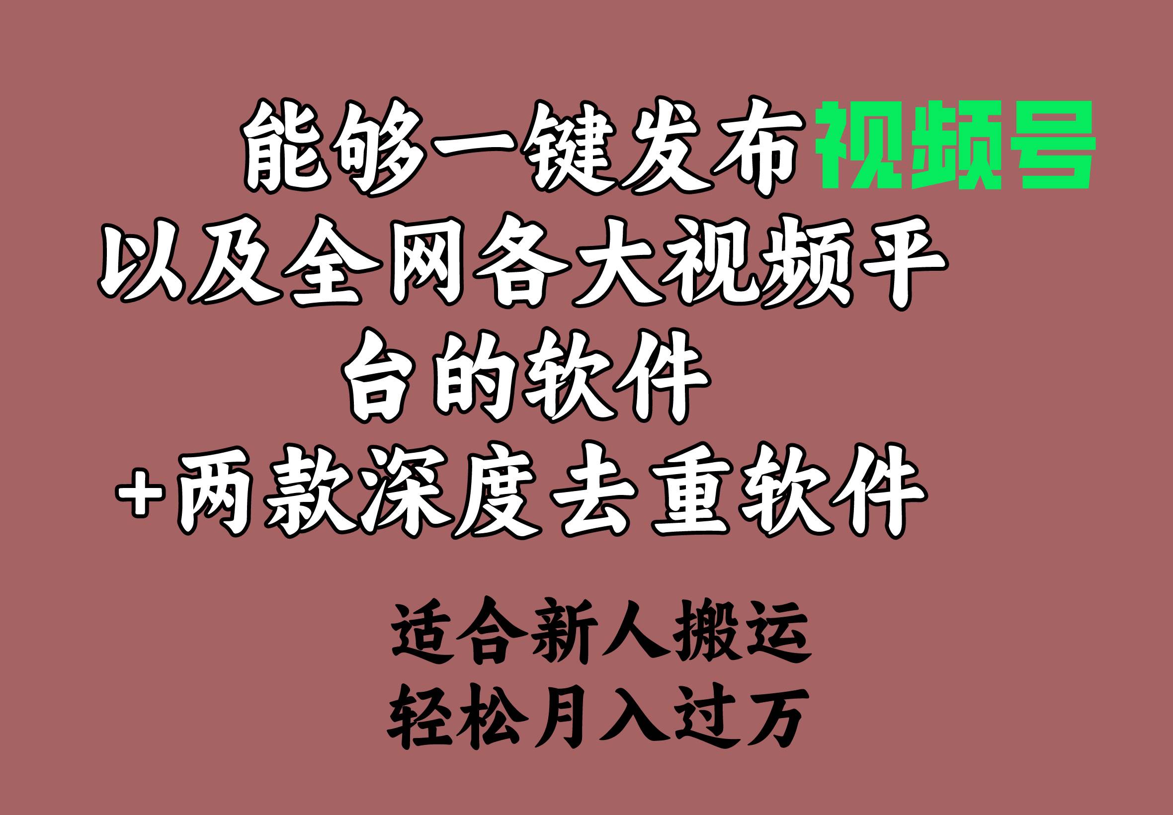 能够一键发布视频号以及全网各大视频平台的软件+两款深度去重软件 适合…-小白项目网